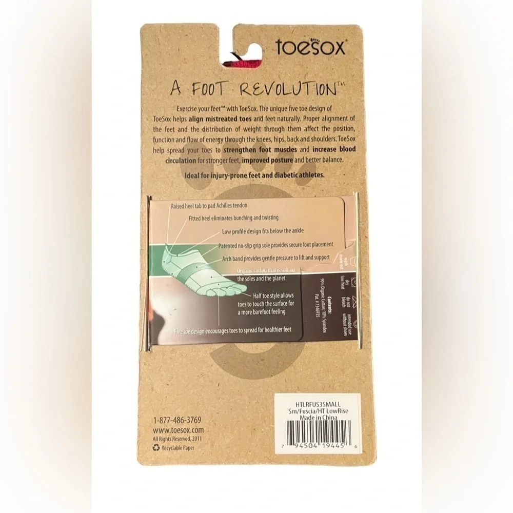 NIP Toe Sox Half Toe Grip Low Rise
